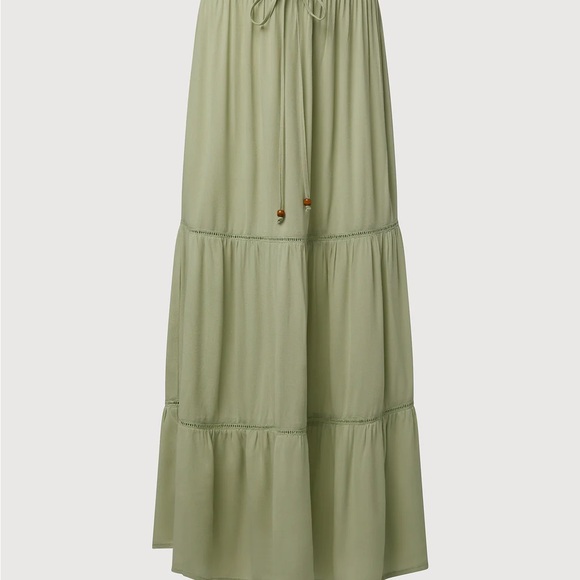 RACHEL PARCELL Bohemian Green Off-Shoulder Skirt Set medium and large - Picture 10 of 11